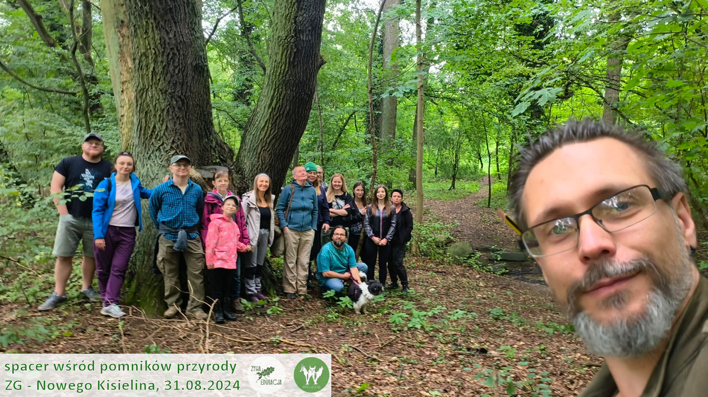 31 08 2024 spacer wśród pomników przyrody Nowego Kisielina (Zielona Góra) - Żywa Edukacja - Sebastian Pilichowski, Fundacja Wild and Safe