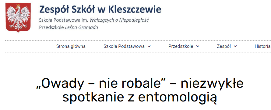 Żywa Edukacja owady nie robale w Kleszczewie, Sebastian Pilichowski z owadami
